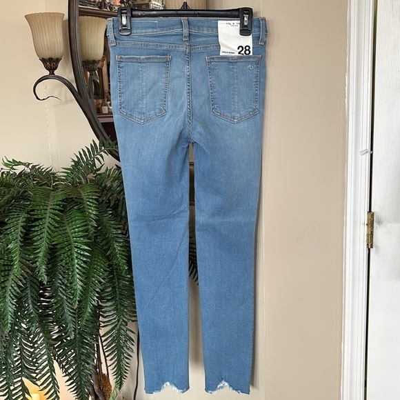 Brand New Rag & Bone Ankle Skinny Jeans Mid Rise Hamilton Blue Stretch Denim - Picture 2 of 16